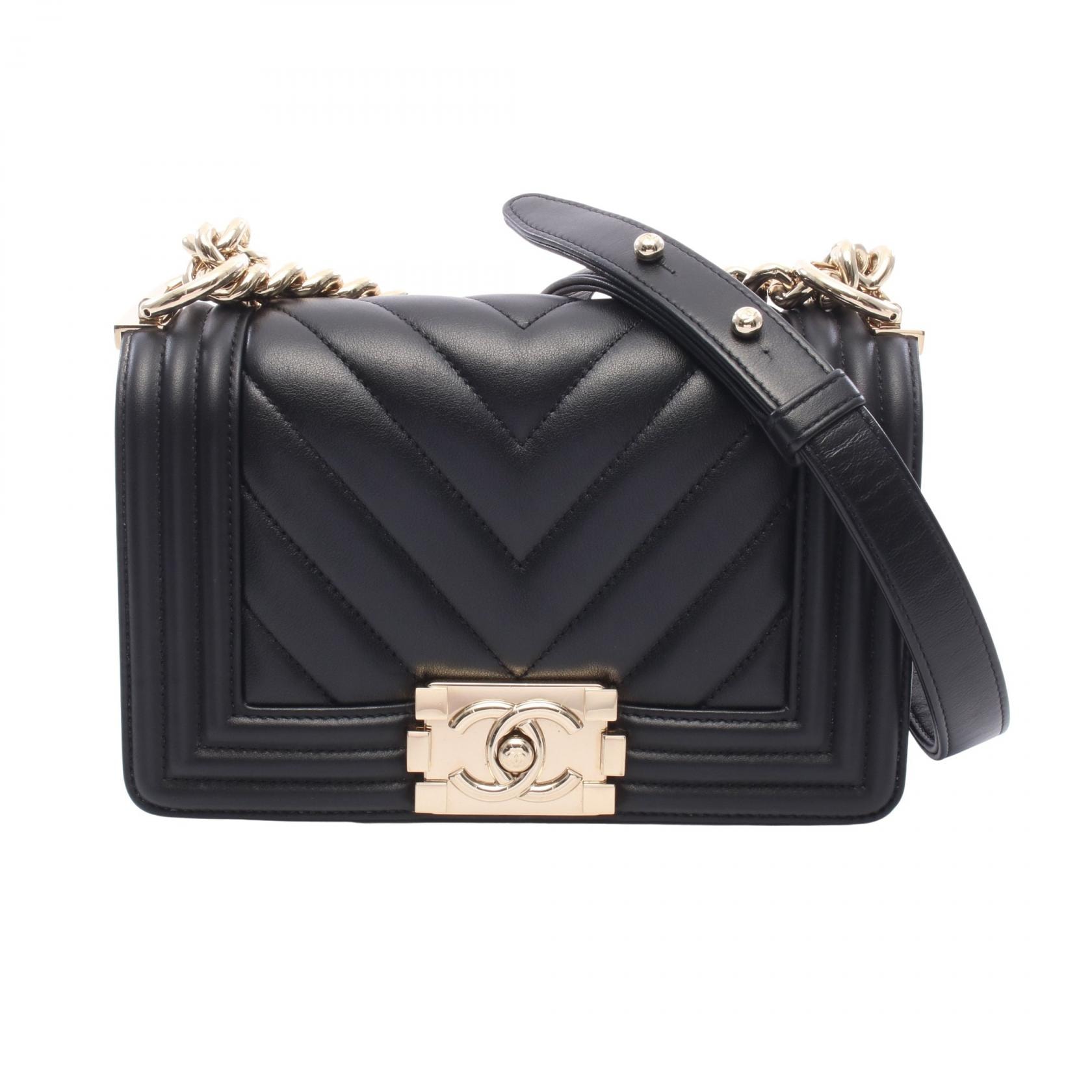 シャネル CHANEL ボーイシャネル スモール ショルダーバッグ バッグ ラムスキン(羊革) レディース ブラック系 A67085 【中古】