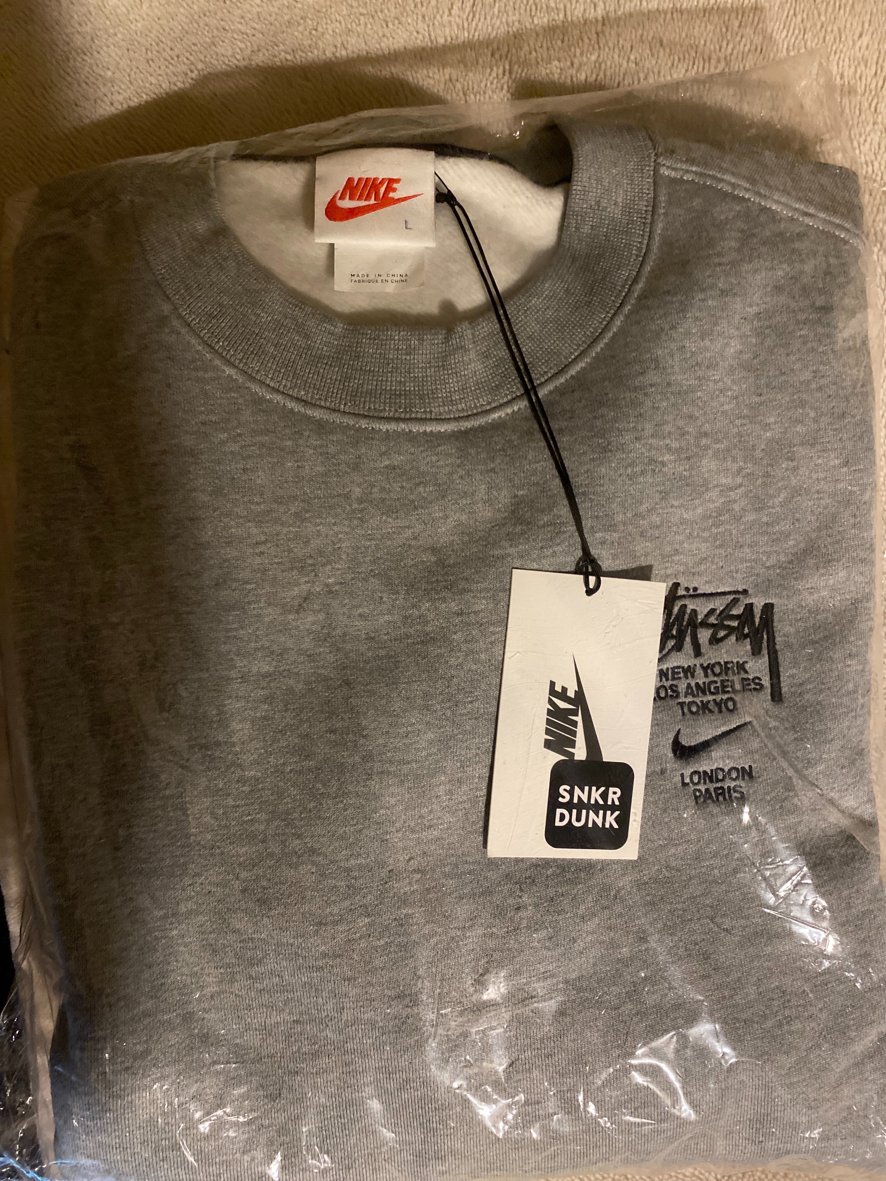 Nike x Stussy International Crewneck Sweatshirt (US Size) "Grey" DC4198-050