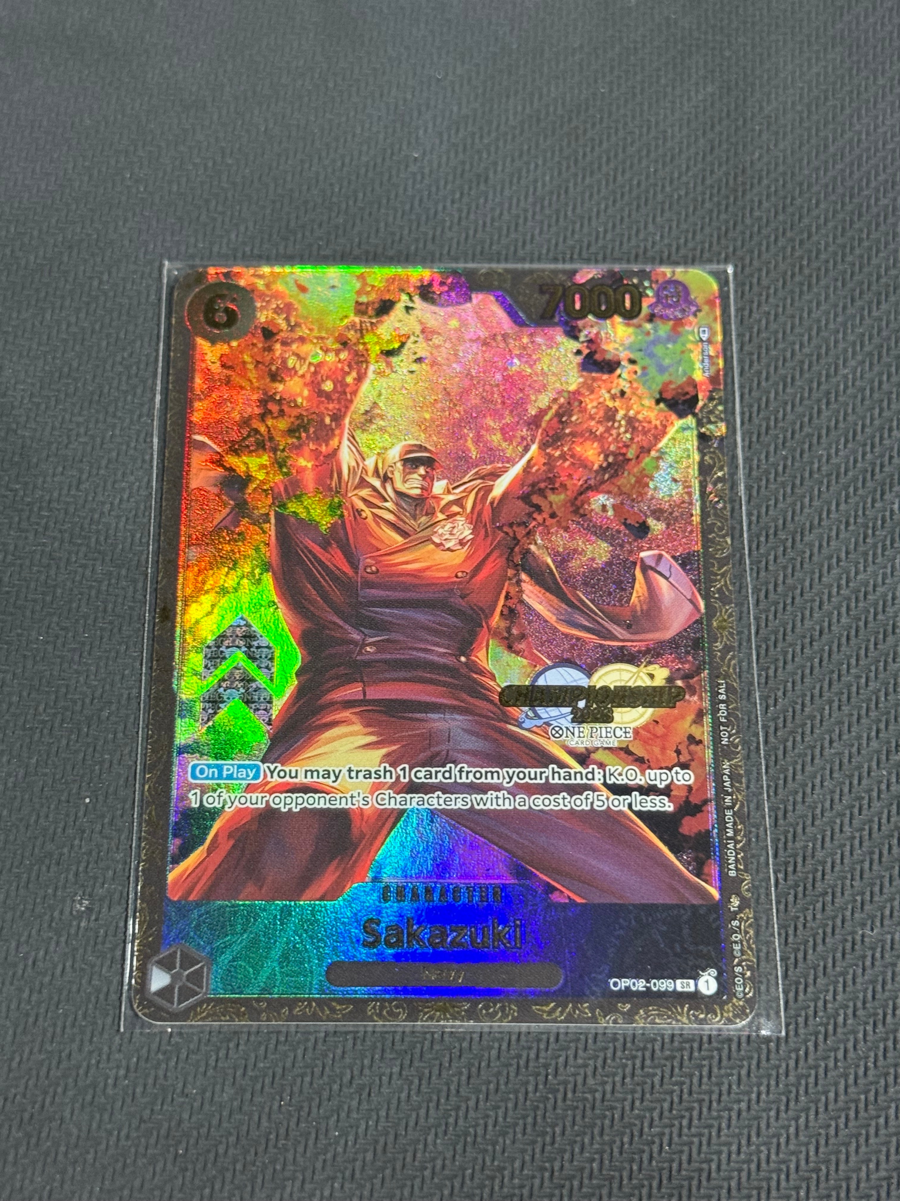 サカズキ SR-P [OP02-099]【英語版】(プロモーションカード「チャンピオンシップ 2023 記念品」)