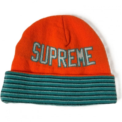 Supreme 【シュプリーム】 ビーニー ニット帽 オレンジ ターコイズブルー