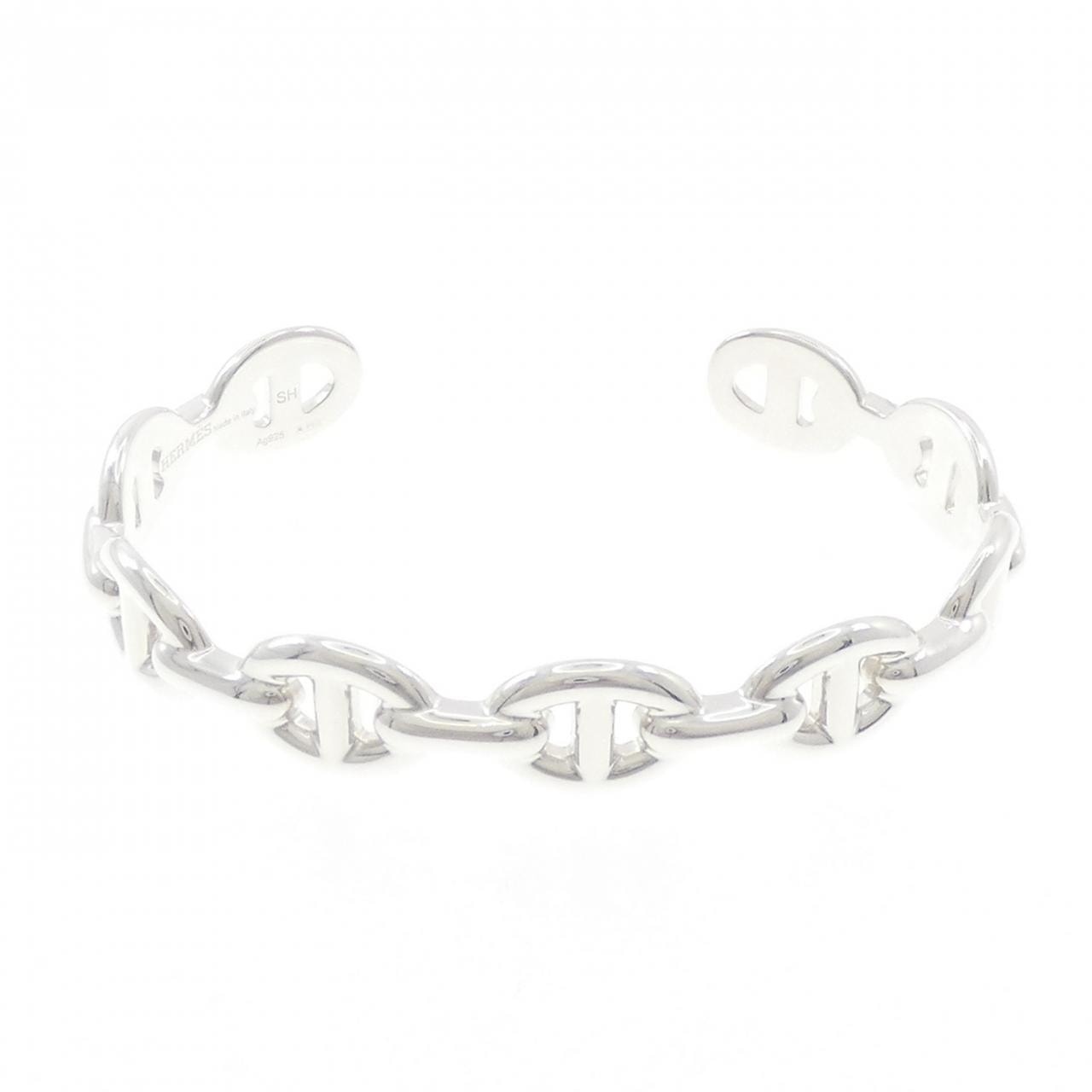 Hermes Chaine D'ancre Enchainee Bracelet Bangle "Silver"