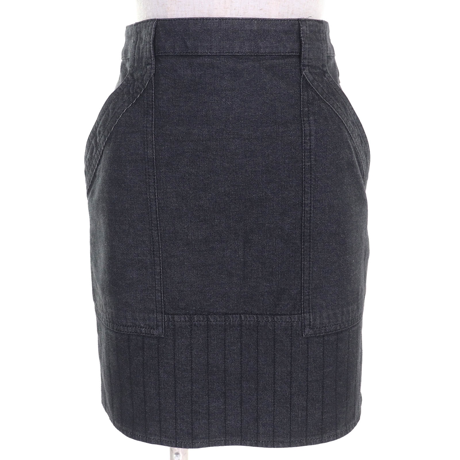 未使用に近い】エルメス セリエボタン ロゴレザーパッチ デニム