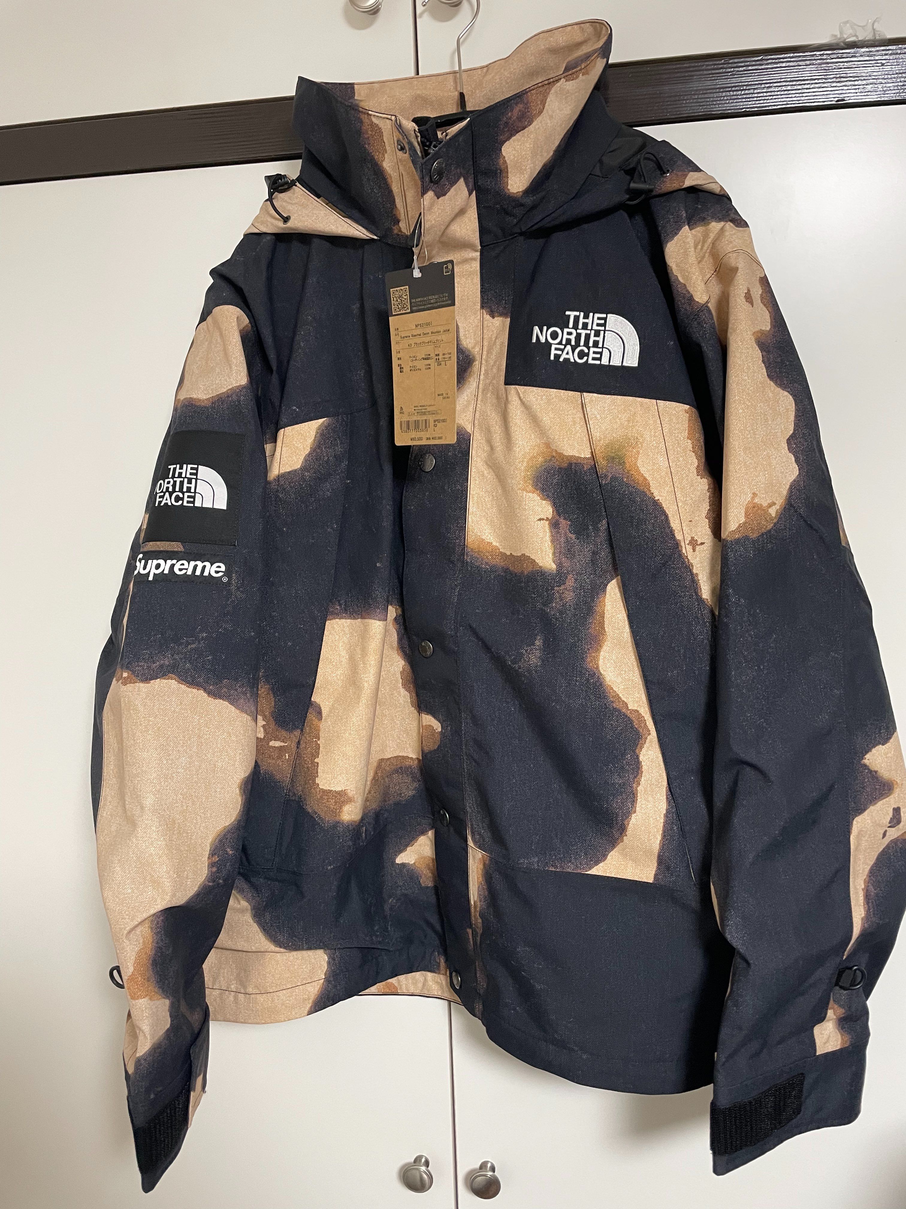 Supreme x The North Face Bleached Denim Print Mountain Jacket "Black"