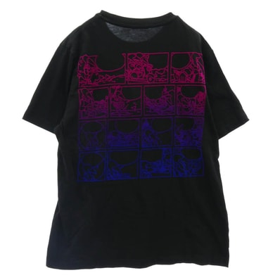 MONCLER モンクレール Tシャツ 21AW G20918C00040 829H8 ロゴワッペン付 バック アニメ ベロア プリント 半袖 Tシャツ TEE ブラック系 M【中古】