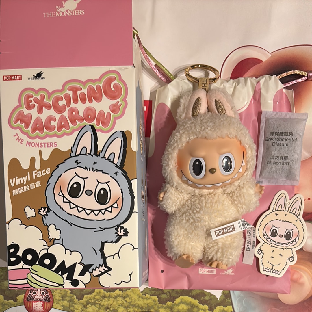 POP MART THE MONSTERS (LABUBU) Exciting Macaron Plush Series SOYMILK