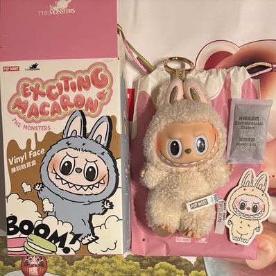 POP MART THE MONSTERS (LABUBU) Exciting Macaron Plush Series SOYMILK