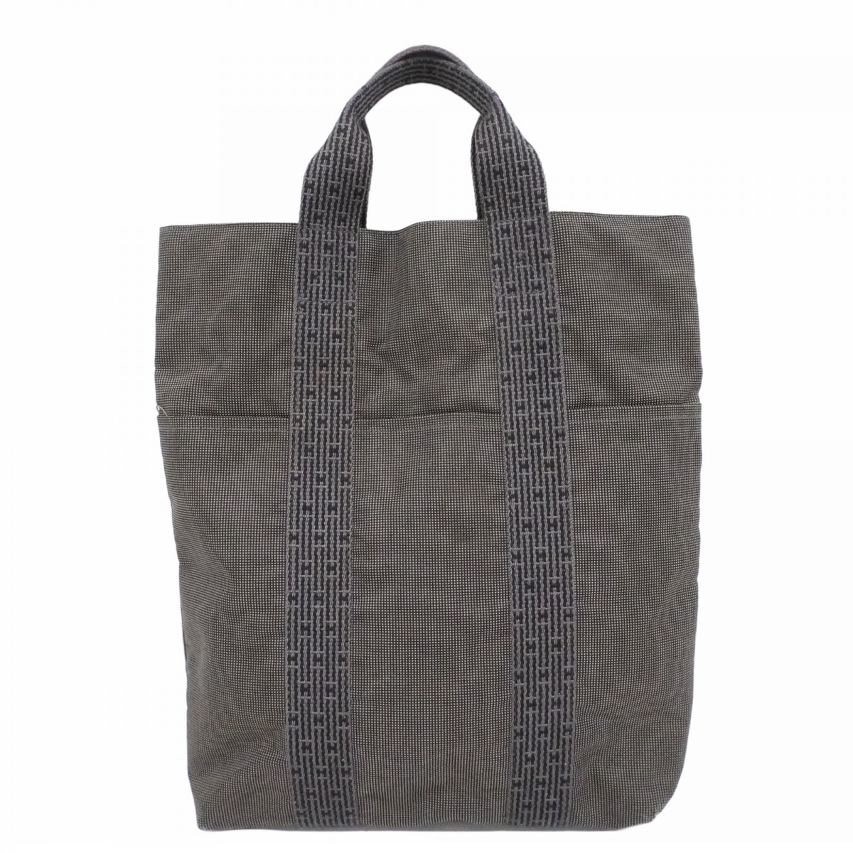 【6ce5925】エルメス トートバッグ エールラインカバス キャンバス グレー シルバー金具【中古】メンズ レディース ユニセックス