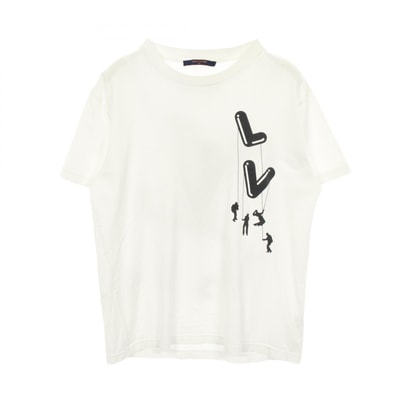 ルイ・ヴィトン LOUIS VUITTON フロウティングプリント 半袖Tシャツ 衣料品 トップス コットン メンズ ホワイト系 / ブラック系 【中古】