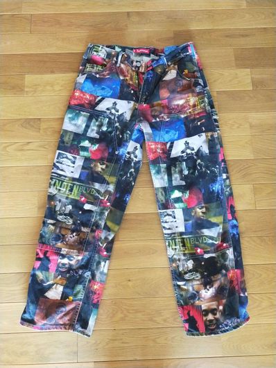 Supreme Nas and DMX Collage Double Knee Denim Painter Pant "Multi"