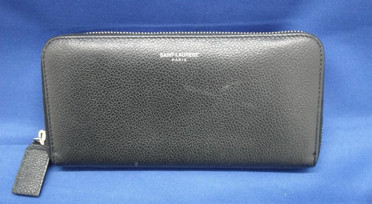 Saint Laurent Round Fastener Wallet "Black"