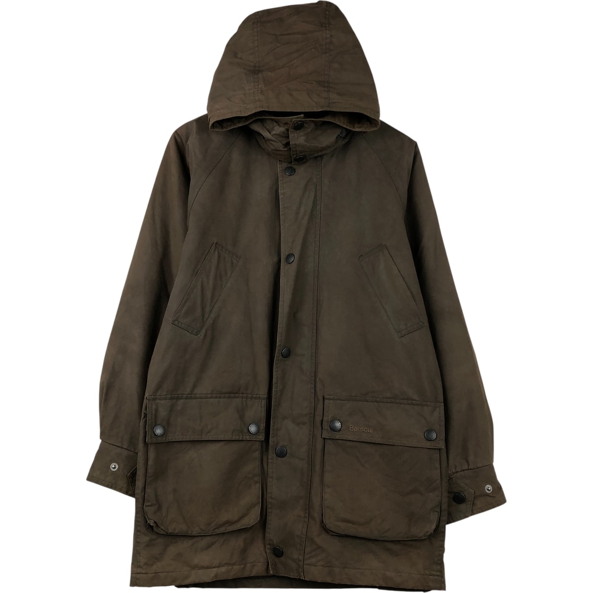 古着 00年代~ バブアー Barbour DURACOTTON PARKA 3ワラント フード付き 中綿入り ワックスコットン オイルドジャケット メンズS相当/eaa482028