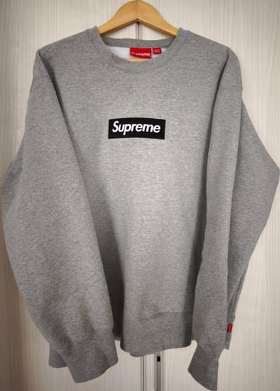 Supreme Box Logo Crewneck "Heather Grey" (22FW)
