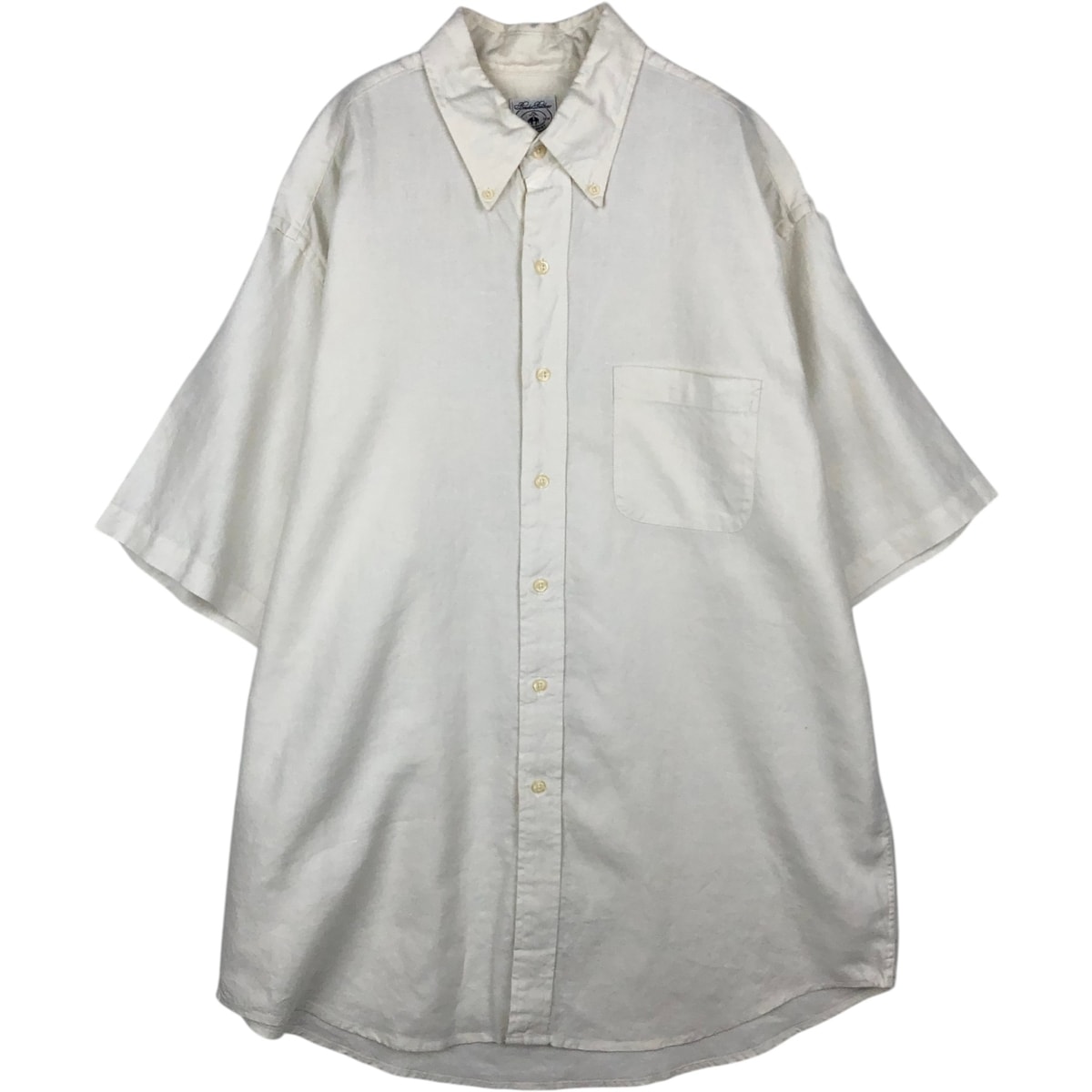 古着 ブルックスブラザーズ Brooks Brothers 半袖 リネン ボタンダウンシャツ メンズL相当/eaa495248
