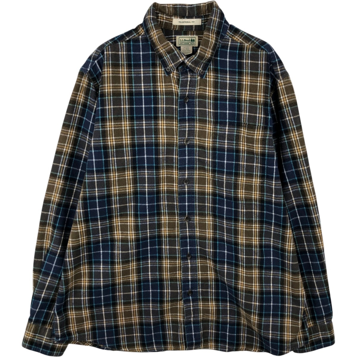 古着 エルエルビーン L.L.Bean TRADITIONAL FIT 長袖 ボタンダウン フランネルチェックシャツ メンズL相当/eaa637949