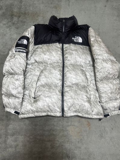 Supreme x The North Face Nuptse Jacket "White Paper Print"