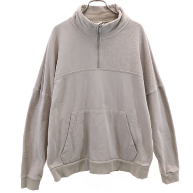 ZARA ザラ 長袖 ハーフジップ スウェット トレーナー L グレー