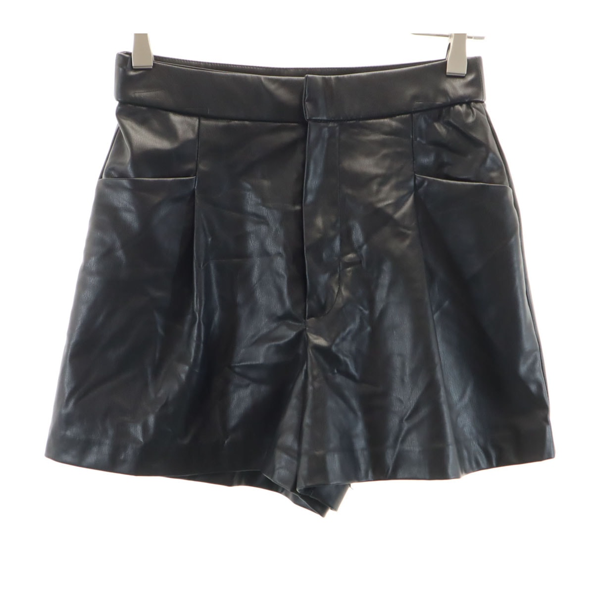 ZARA ザラ フェイクレザー ショートパンツ S ブラック