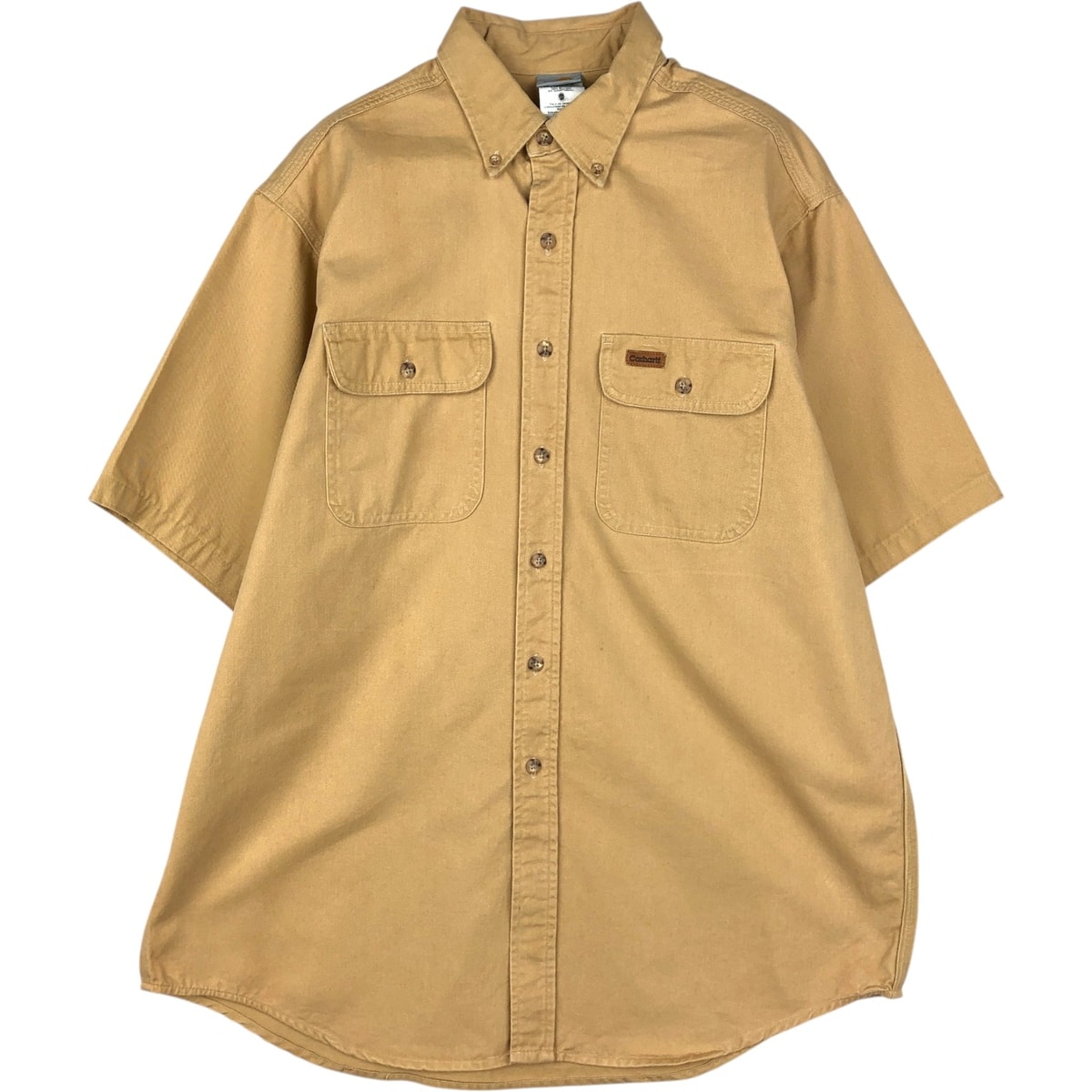 古着 カーハート Carhartt ボタンダウン 半袖 ワークシャツ USA製 メンズL相当/eaa647741