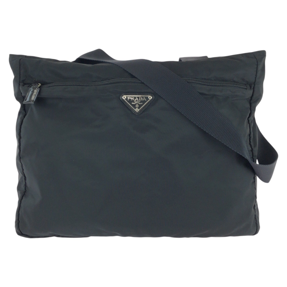 美品 PRADA プラダ テスート 三角ロゴプレート ブラック 黒 シルバー金具 ナイロン トートバッグ ショルダーバッグ 603977 【中古】
