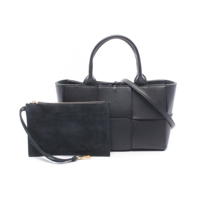 ボッテガヴェネタ BOTTEGA VENETA ミニアルコ 2WAY トートバッグ バッグ レザー レディース ブラック系 709337 【中古】