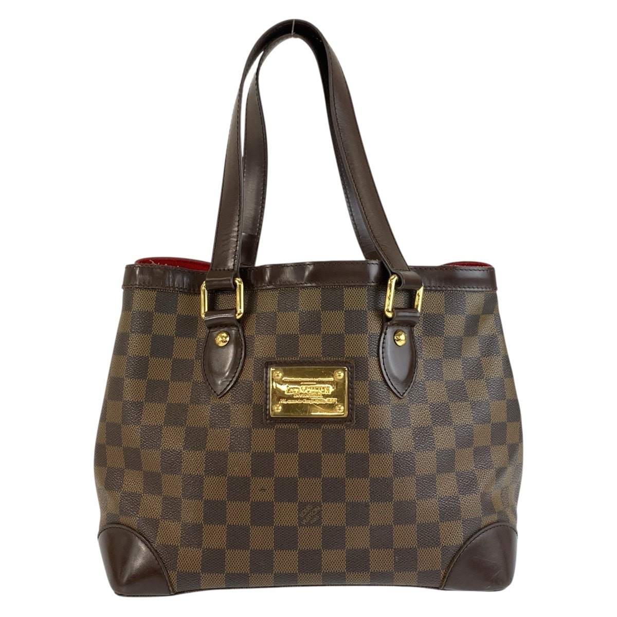 LOUIS VUITTON ルイ ヴィトン ダミエ ハムステッド PM ブラウン ゴールド金具 PVC レザー/ ハンドバッグ トートバッグ 1-0294556 【中古】