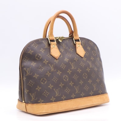 LOUIS VUITTON ルイ・ヴィトン モノグラム アルマPM M51130 ハンドバッグ ブラウン ベージュ コーティングキャンバス レザー レディース
