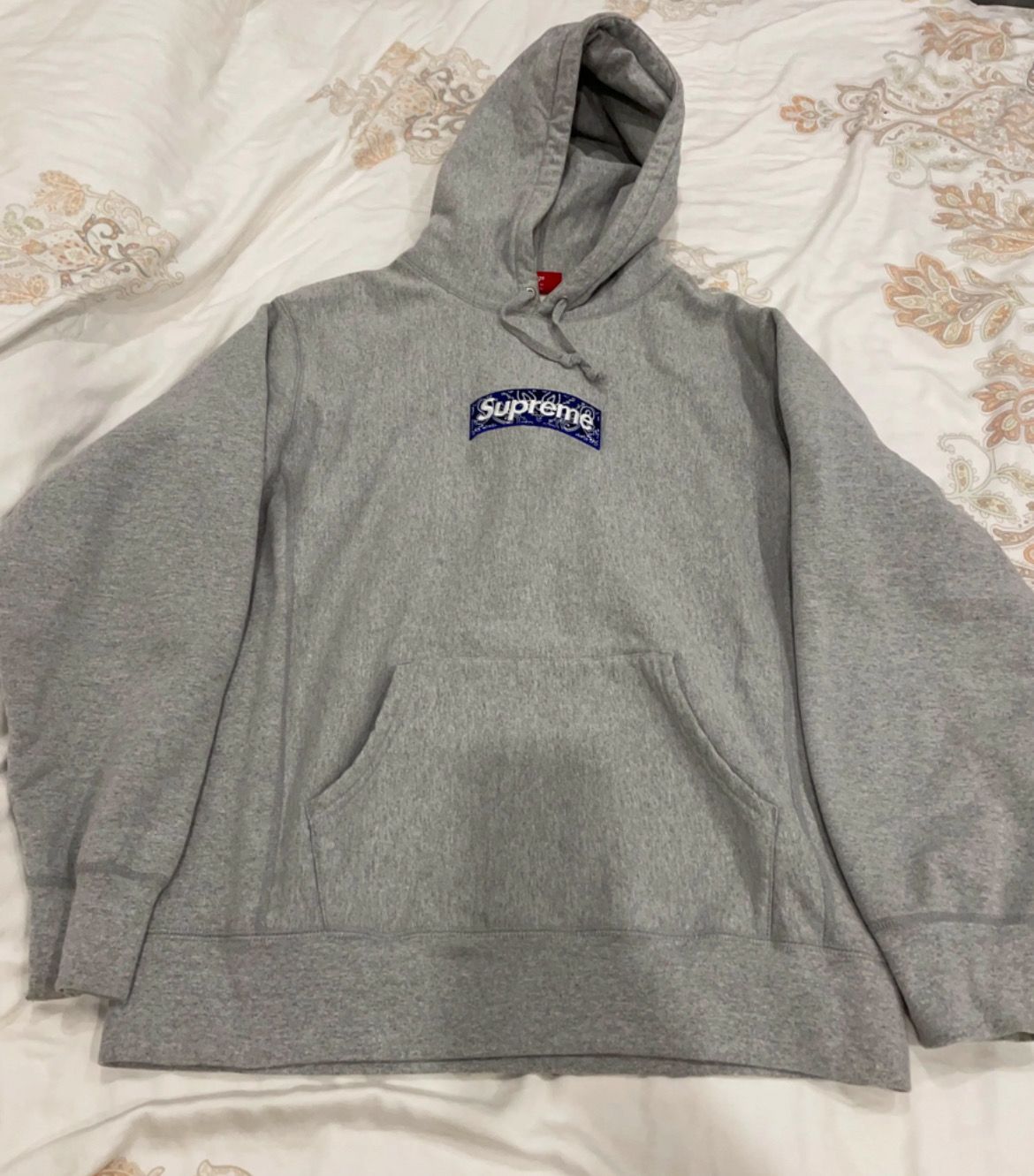 Supreme Bandana Box Logo Hooded Sweatshirt "Grey"