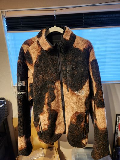 Supreme x The North Face Bleached Denim Print Fleece Jacket "Black"