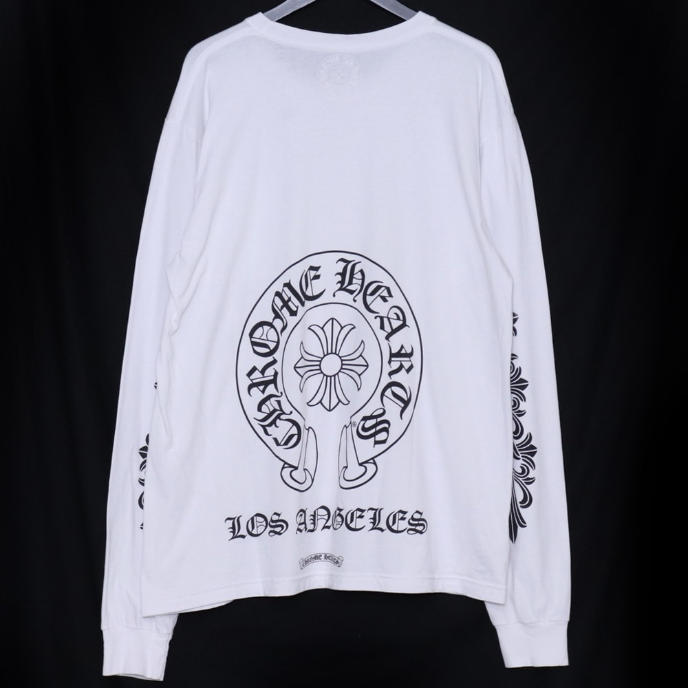 Chrome Hearts Los Angeles Exclusive Horseshoe Logo L/S T-Shirt "White"