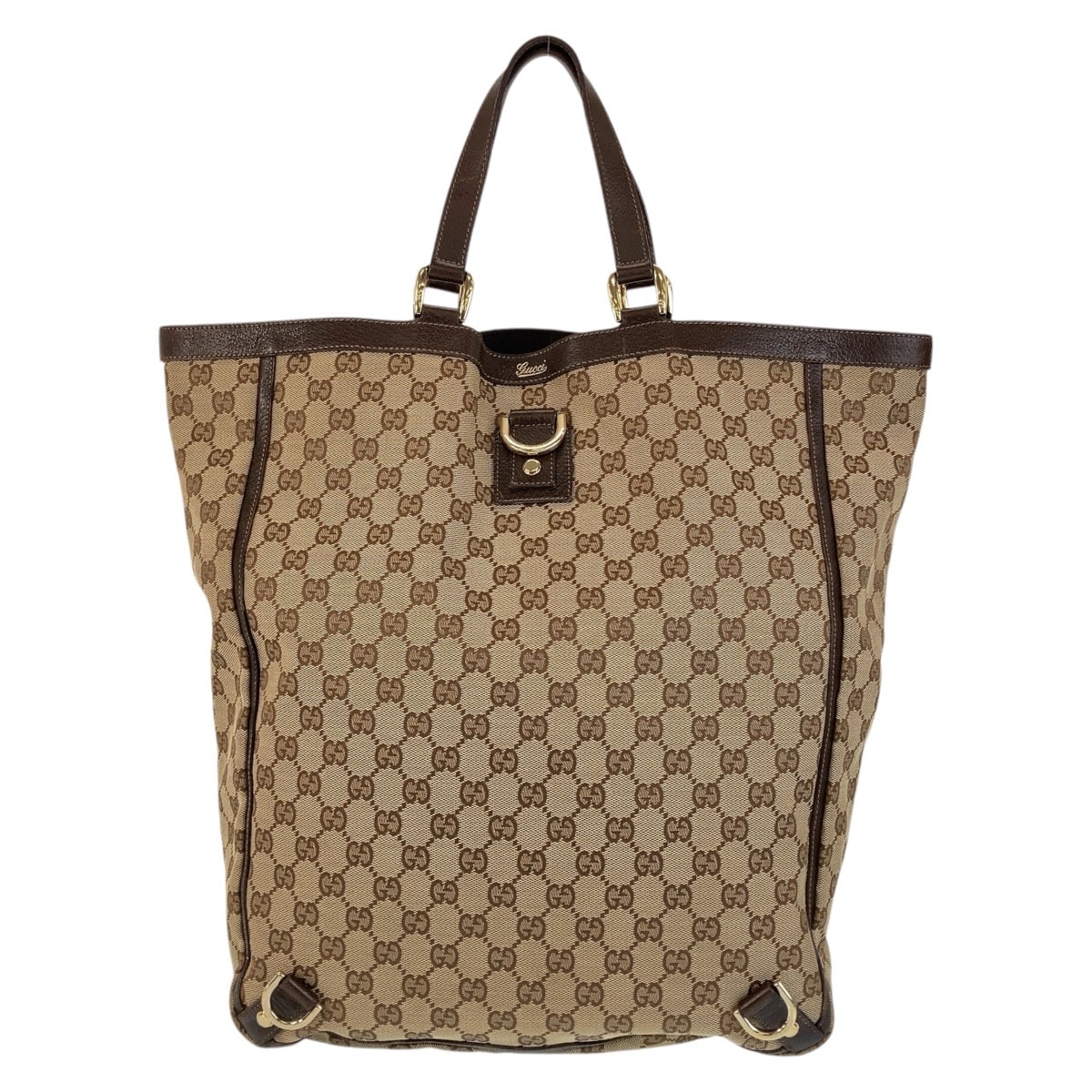 美品 GUCCI グッチ アビー ブラウン ゴールド金具 GGキャンバス レザー/ トートバッグ ショルダーバッグ 506668 【中古】