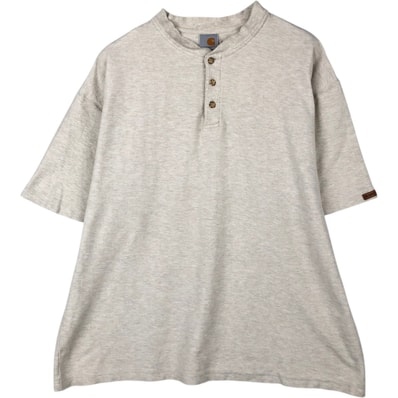 古着 カーハート Carhartt ヘリンボーン ヘンリーネック 半袖 Tシャツ メンズXL相当/eaa647808