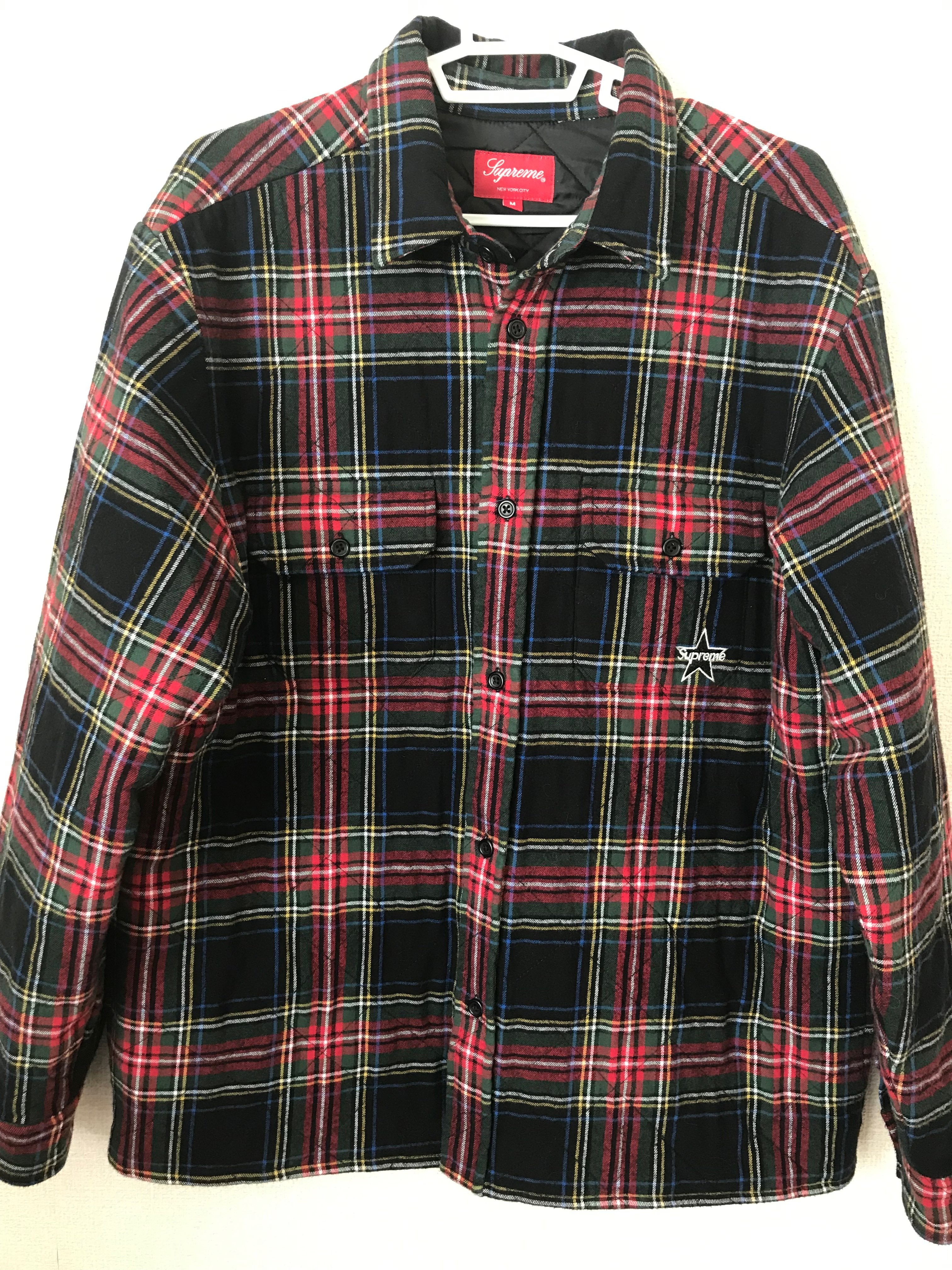 Supreme Quilted Plaid Flannel Shirt "Black"