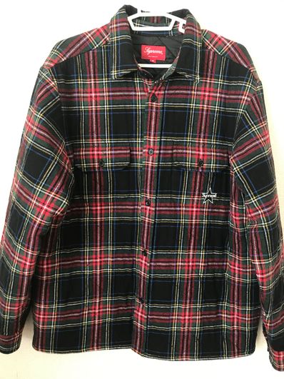 Supreme Quilted Plaid Flannel Shirt "Black"