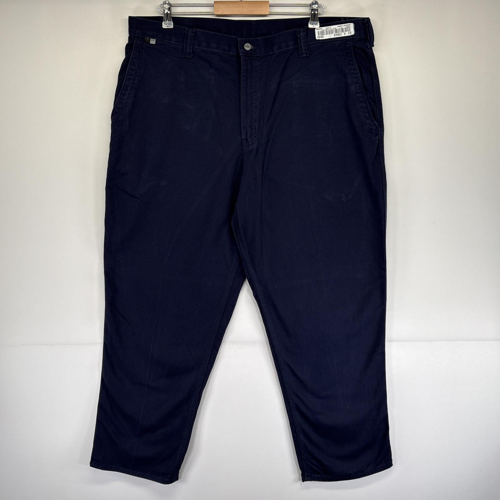 古着 カーハート Carhartt ワークパンツ テーパード ワンポイントロゴ チノパン 作業着 ジッパーフライ  ネイビー メンズ