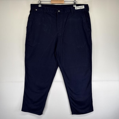 古着 カーハート Carhartt ワークパンツ テーパード ワンポイントロゴ チノパン 作業着 ジッパーフライ ネイビー メンズ