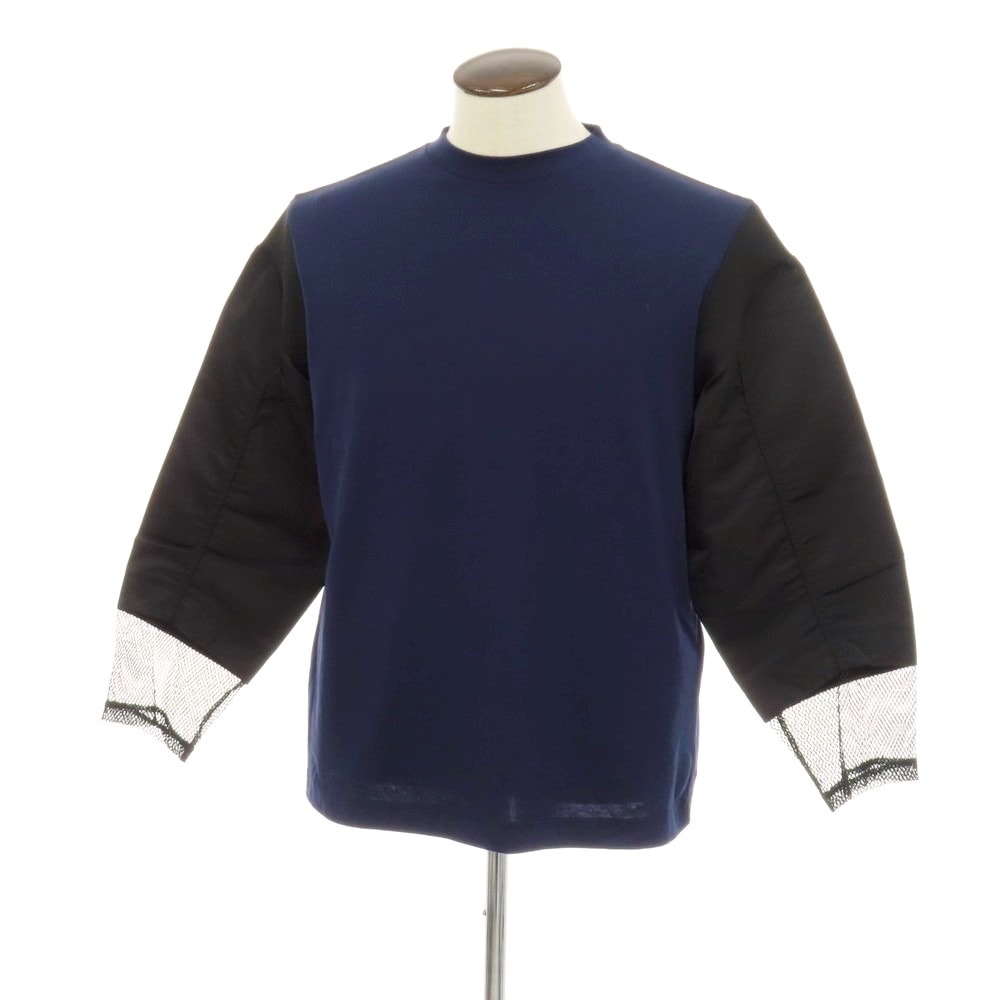 【中古】【未使用】トーガ TOGA VIRILIS 切り替えデザイン 長袖Tシャツ ネイビーxブラック【サイズ44】【メンズ】