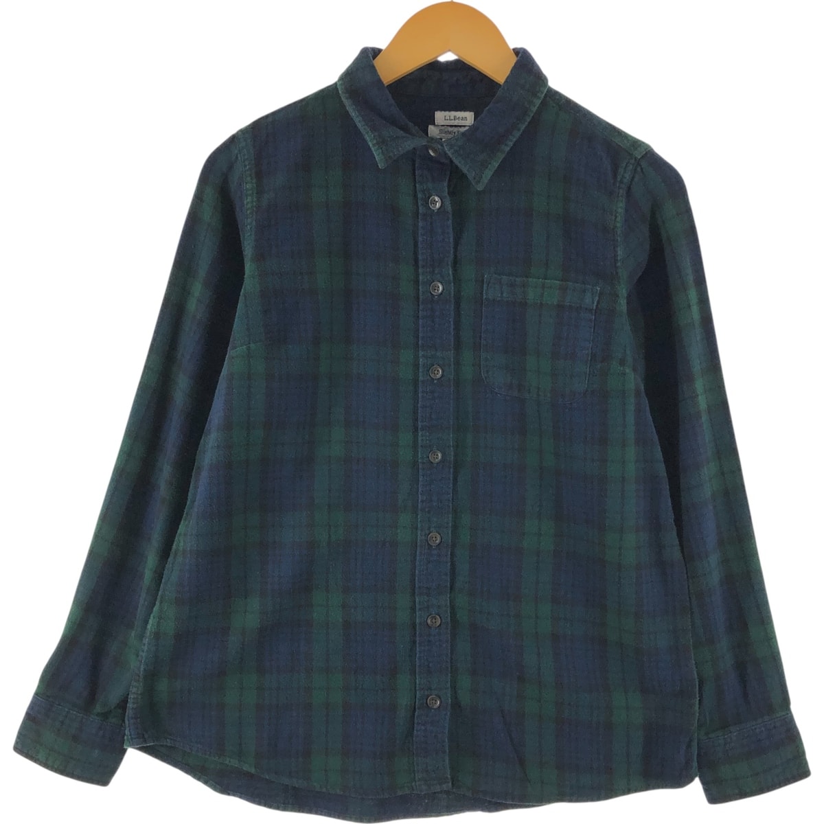 古着 エルエルビーン L.L.Bean SLINGHTLY FITTED ブラックウォッチチェック 長袖 フランネルチェックシャツ レディースM相当/eaa549660