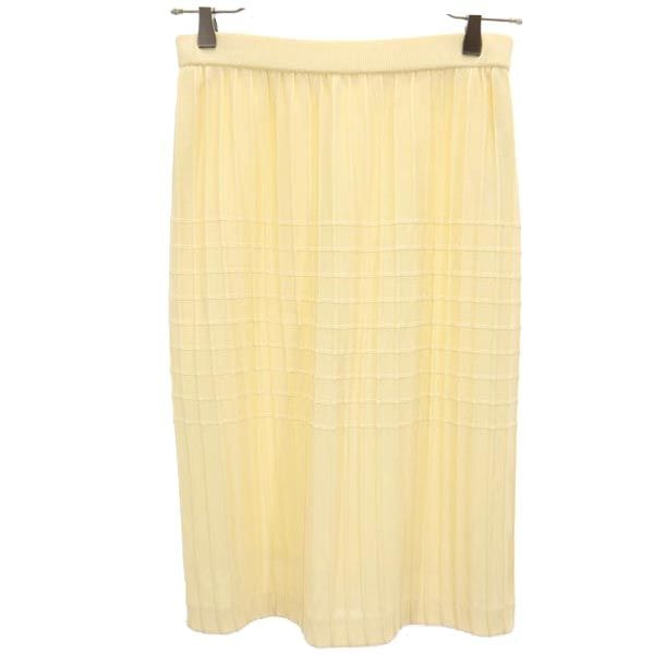YVES SAINT LAURENT イヴサンローラン レーヨン ミニ丈 ニット スカート 11 イエロー系