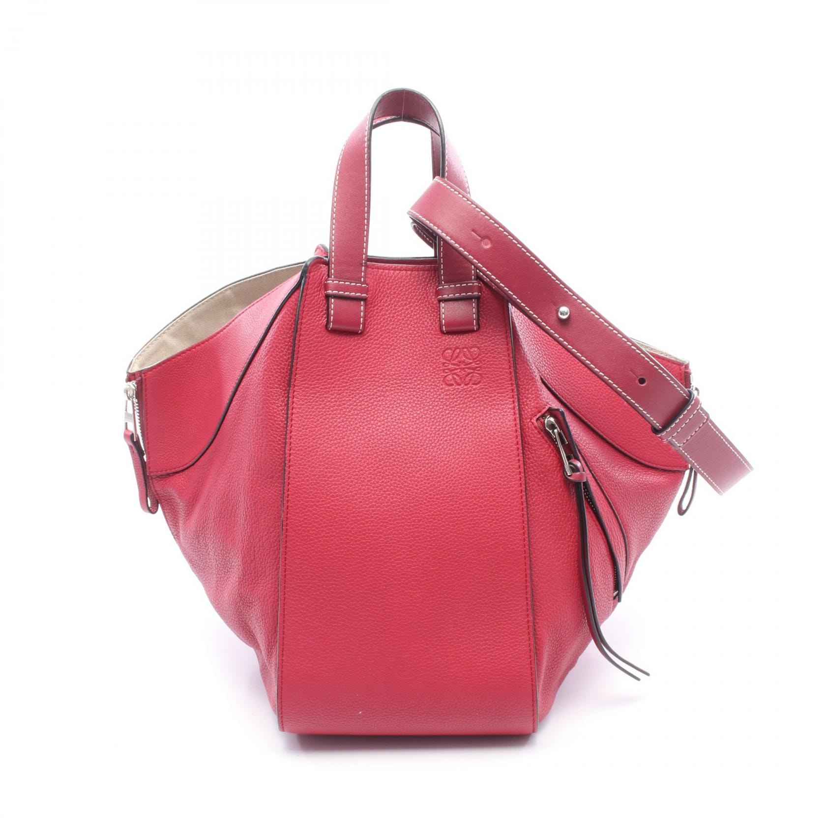ロエベ LOEWE ハンモックバッグ スモール 2WAY ハンドバッグ バッグ レザー レディース ピンク系 【中古】