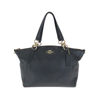 COACH コーチ スモールケルシー ブラック 黒 ゴールド金具 レザー トートバッグ ハンドバッグ 602665 【中古】