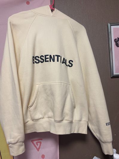 FEAR OF GOD ESSENTIALS 3D Silicon Applique Pullover Hoodie "Butter Cream"