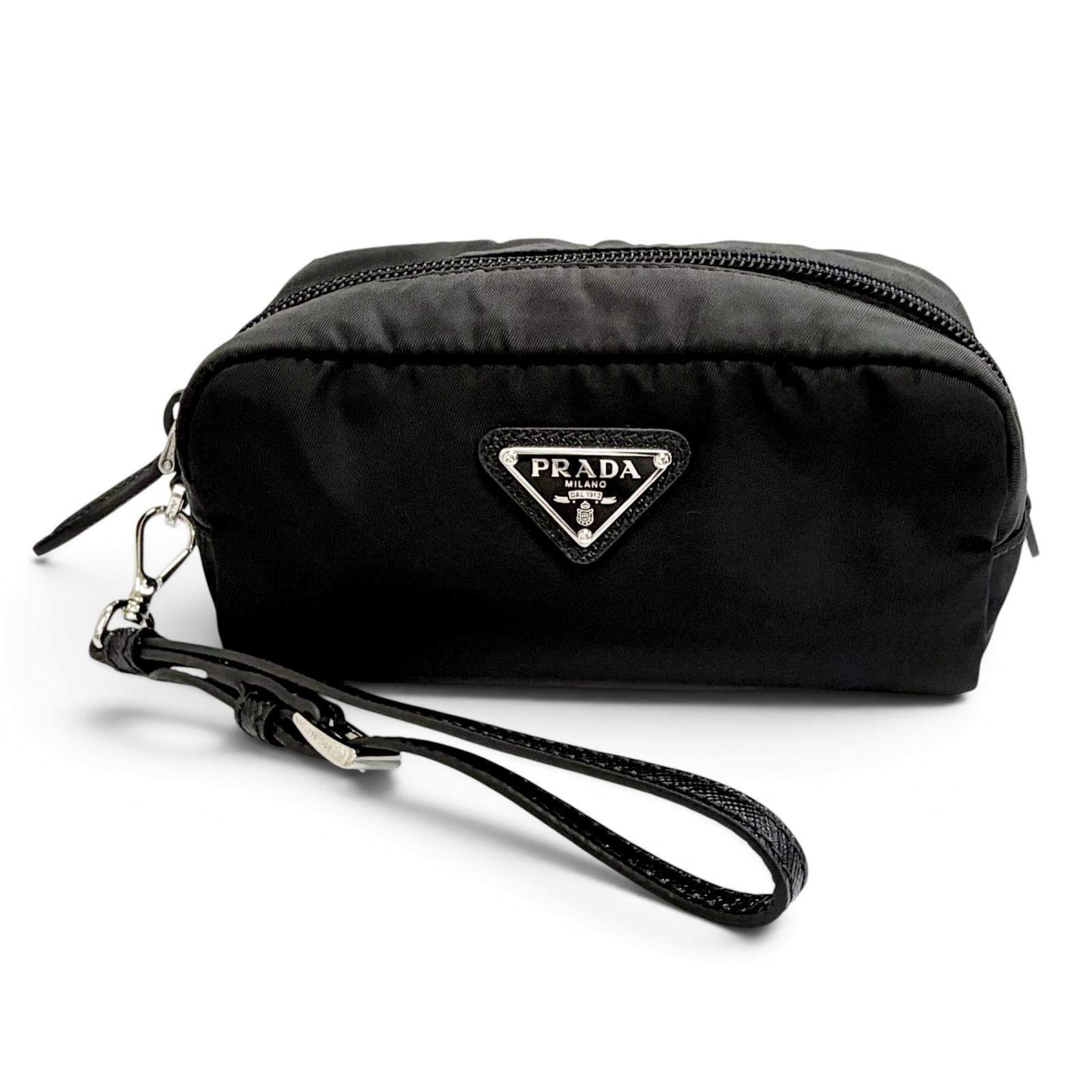 極美品 プラダ ヴェラ Re-Nylon ミニポーチ スモール 黒 1NS175
