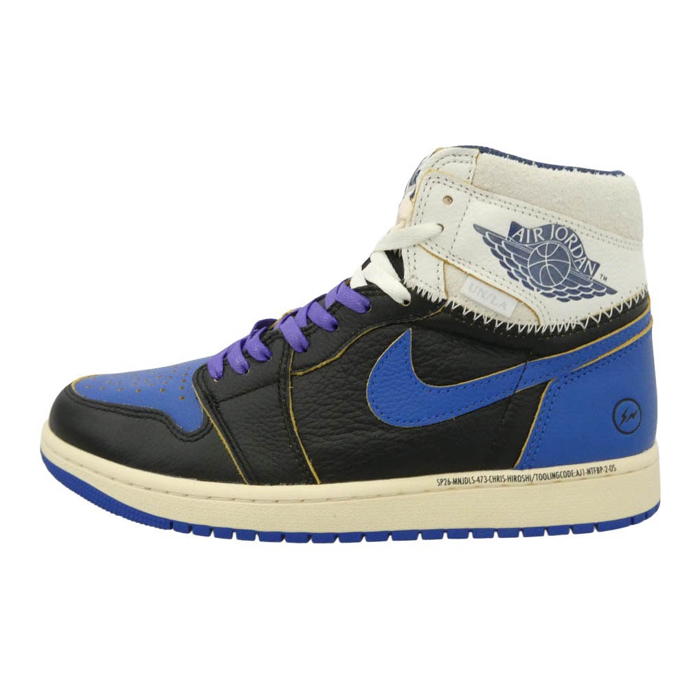 NIKE IO7847-001 【フェイクバスターズ鑑定済】 × fragment design × UNION Air Jordan 1 High OG AJ1 Sport Royal エアジョーダン1 ハイ OG 【極上美品】【中古】
