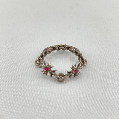 CHROME HEARTS(クロムハーツ) タイニーECHプラス リング Ag925 ルビー 2.49g シルバー