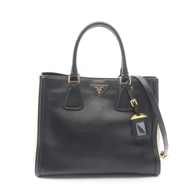 プラダ PRADA ガレリア 2WAY トートバッグ バッグ サフィアーノレザー レディース ブラック系 / ホワイト系 【中古】