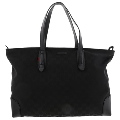 【値下げ】GUCCI グッチ GGキャンバス ラージ トートバッグ トートバッグ 308928 GGキャンバス ブラック レディース【中古】