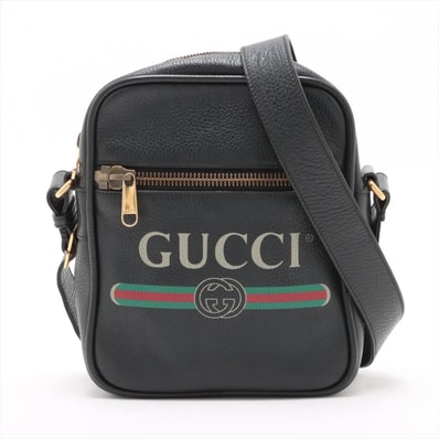 ■美品 グッチ グッチプリント 523591 ショルダーバッグ レザー