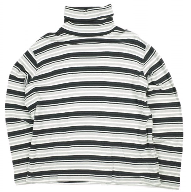 BEAMS BOY ビームスボーイ 24AW マルチボーダー リブ タートルネックカットソー 13-14-0458-101 ONE SIZE GREY 長袖 Tシャツ トップス g25638