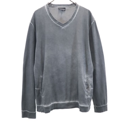 Emporio Armani エンポリオアルマーニ 長袖 顔料加工 カットソー XXL グレー ビッグサイズ