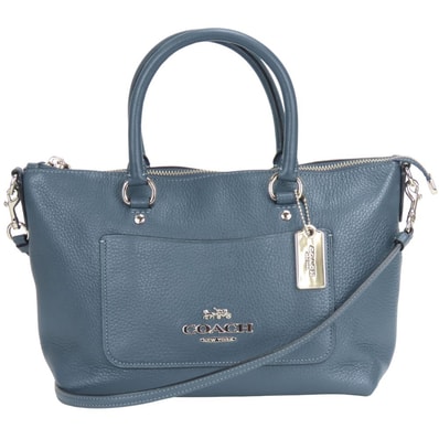 【中古】 コーチ ハンドバッグ F31466 レザー くすみブルー系 ミニ 普段使い レディース 女性 COACH